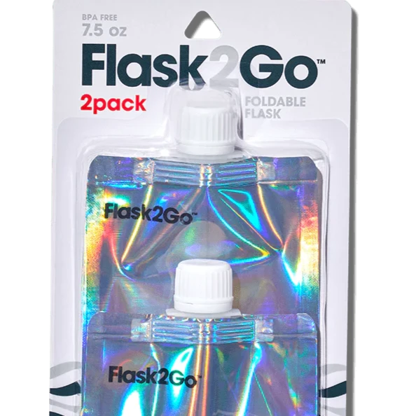 Flask2Go Foldable Flask 2 pack Iridescent