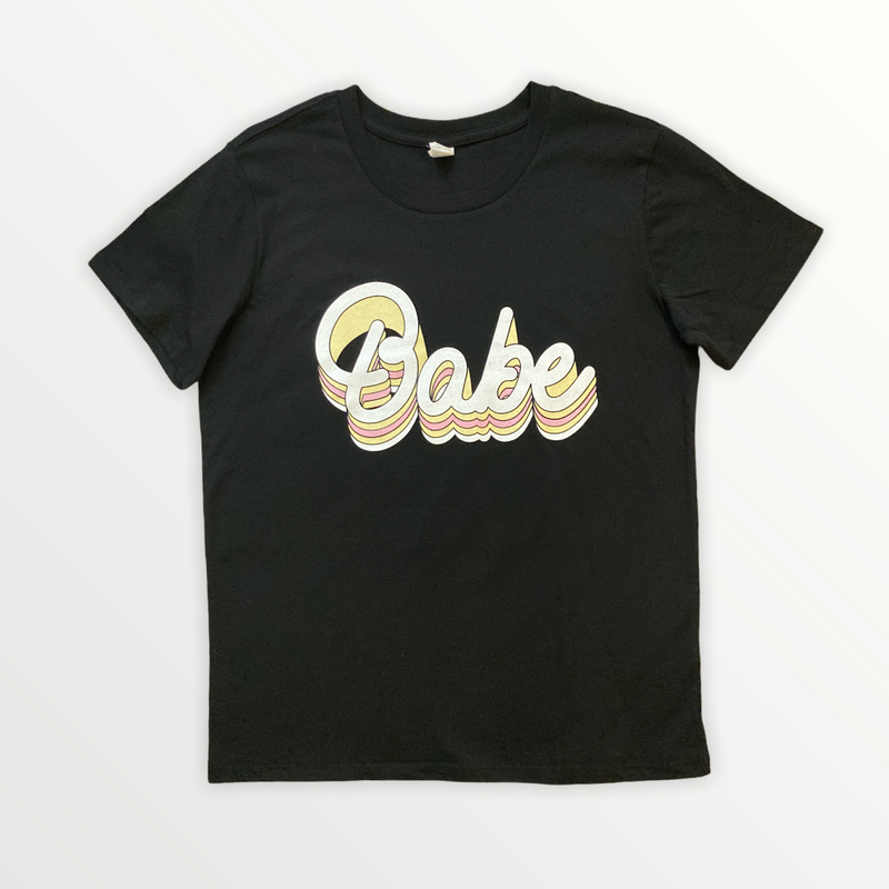 Babe (retro font) T-Shirt - Black