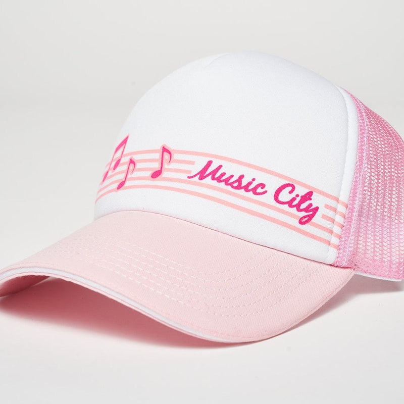 Music City Foam Trucker Hat - Pink & White